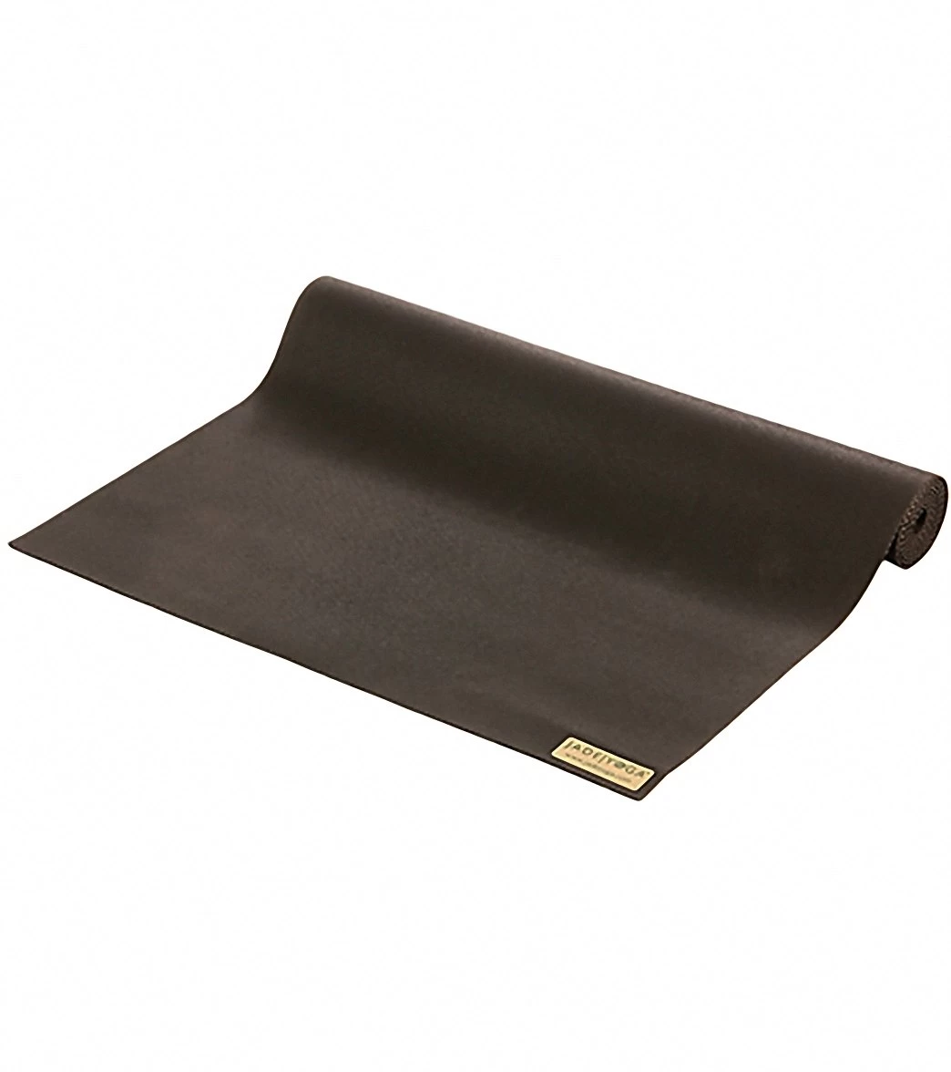 Jade Yoga Travel Long Natural Rubber Yoga Mat 74" 3mm Black