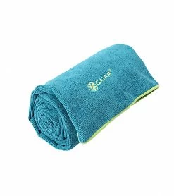Gaiam Thirsty Yoga Mat Towel Blue Teal