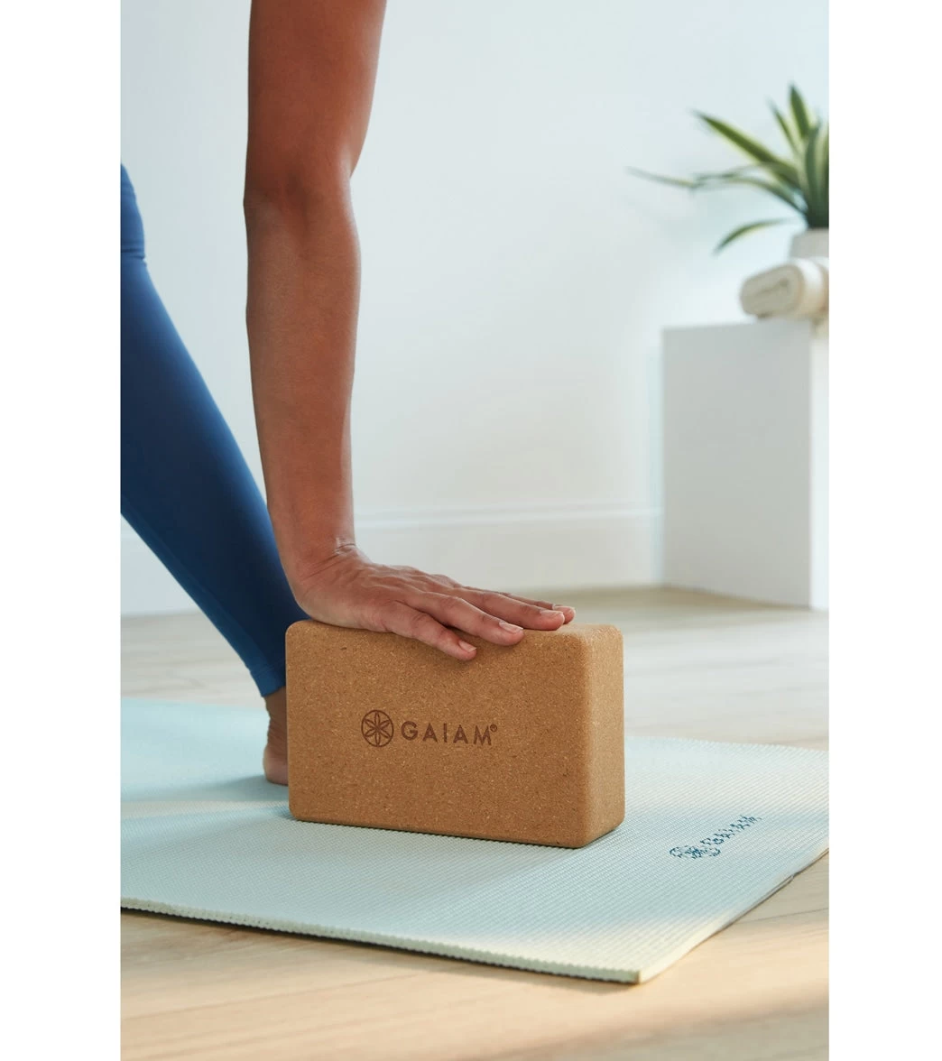 Gaiam Natural Cork Yoga Block Standard 4 Inch - Image 5