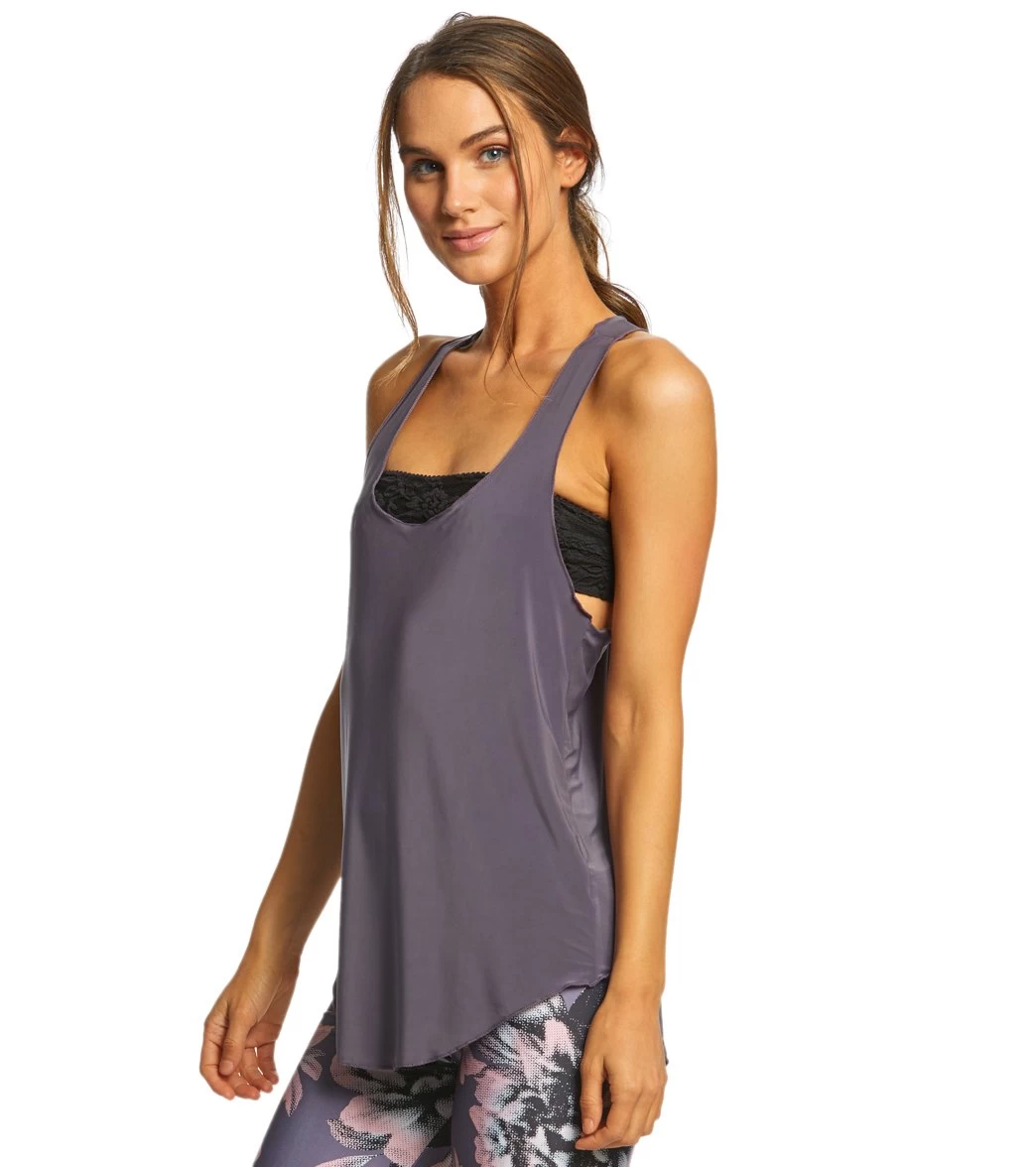 Onzie Lightweight Glossy Flow Yoga Tank Top Graphite