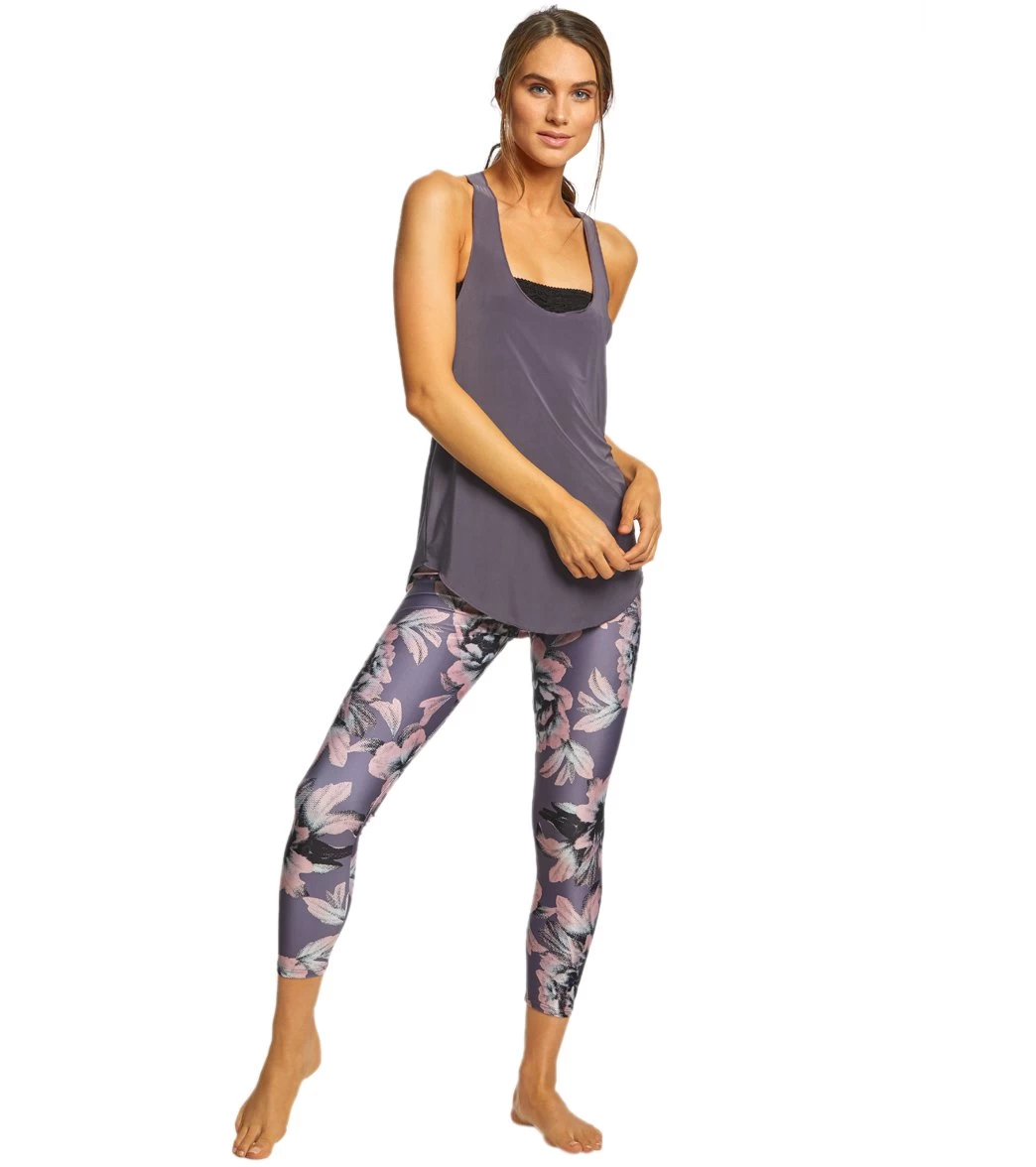Onzie Lightweight Glossy Flow Yoga Tank Top Graphite - Image 3