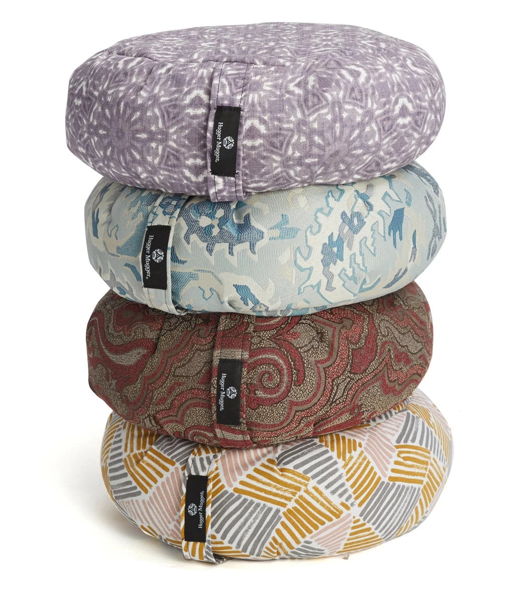 Hugger Mugger Zafu Printed Yoga Meditation Cushion Retro Olive - Image 5