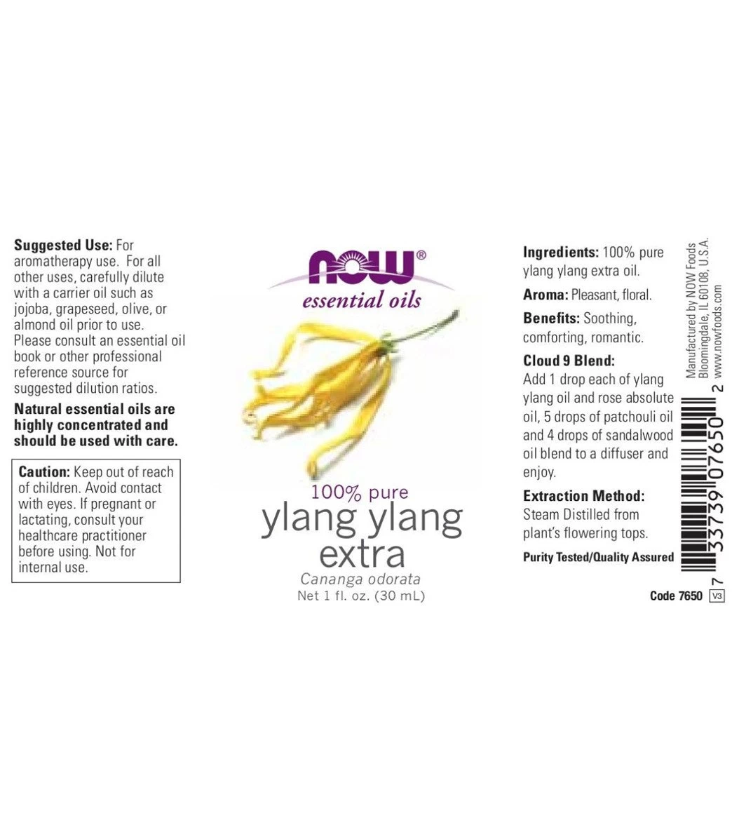 NOW 100% Pure Ylang Ylang Essential Oil 1 Oz