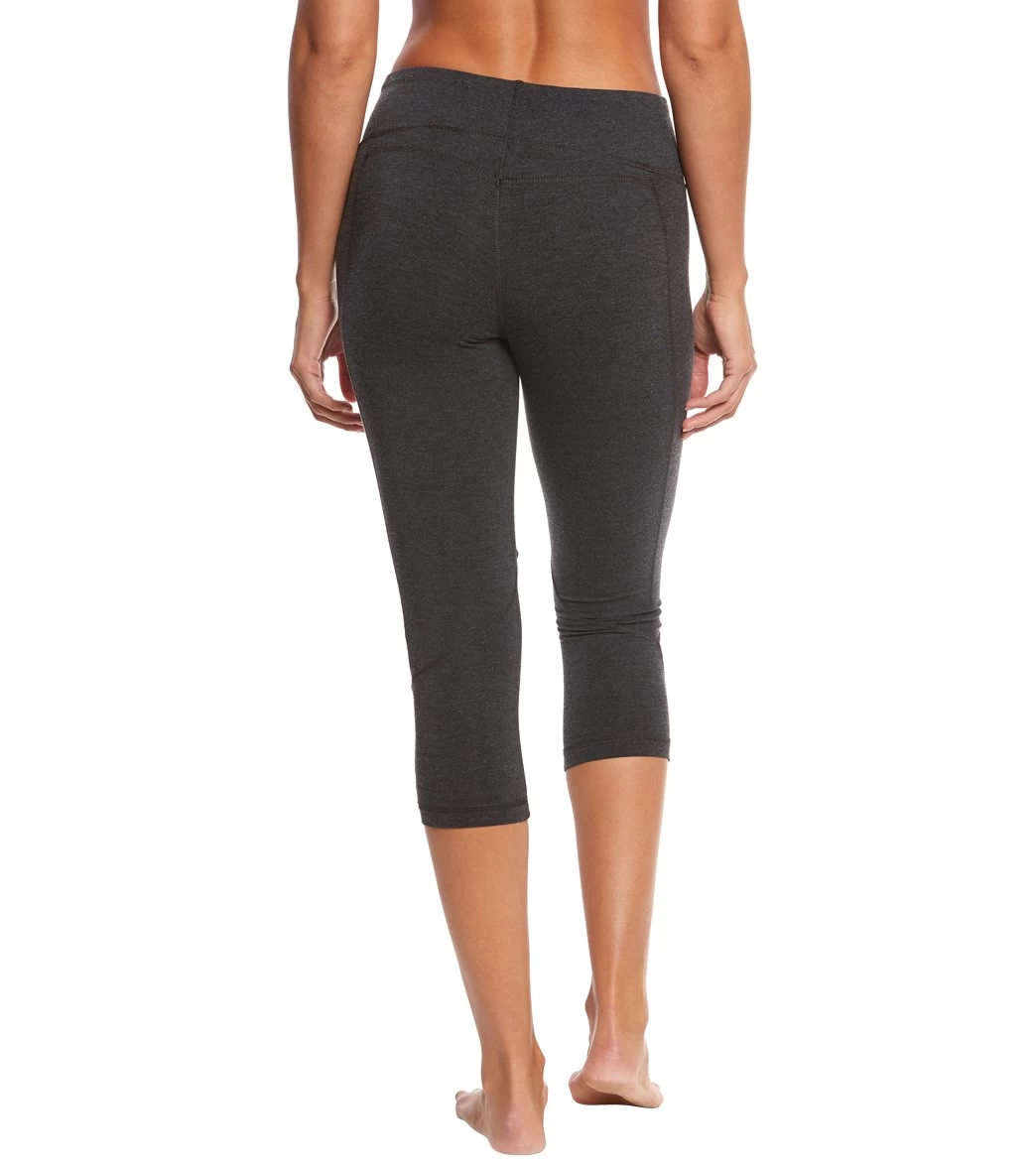 Marika Carrie Ultimate Slimming Cotton Yoga Capris Heather Charcoal - Image 2