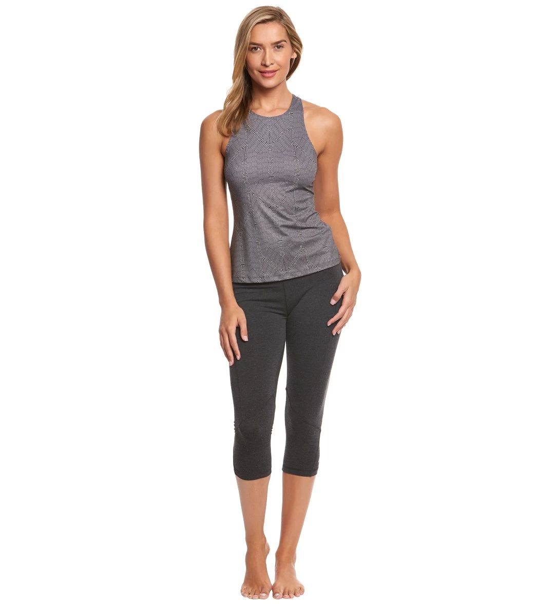 Marika Carrie Ultimate Slimming Cotton Yoga Capris Heather Charcoal - Image 3
