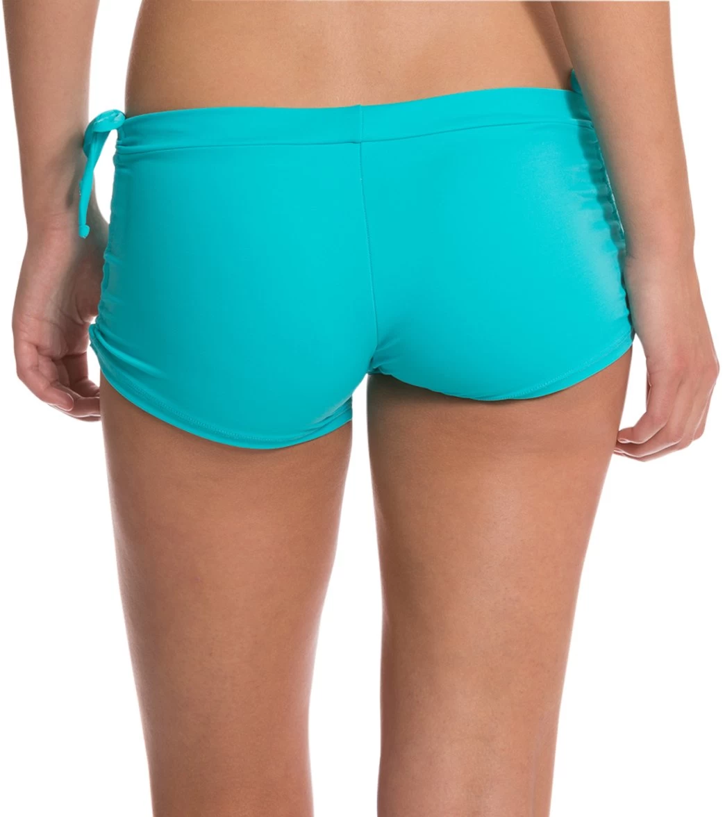 Onzie Side String Yoga Shorts Turquoise - Image 2