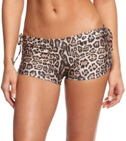 Onzie Side String Yoga Shorts Leopard