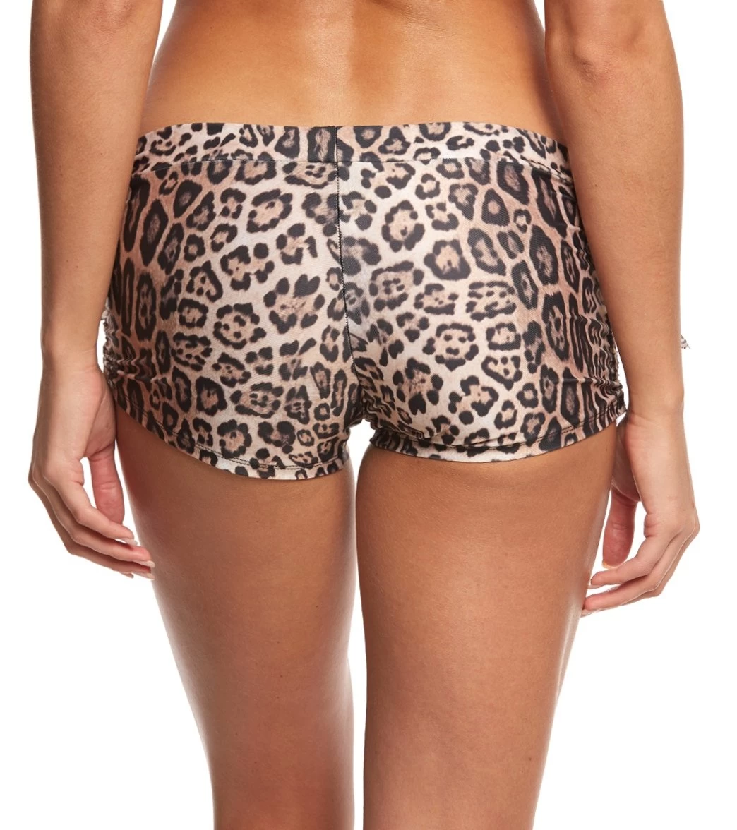 Onzie Side String Yoga Shorts Leopard - Image 2