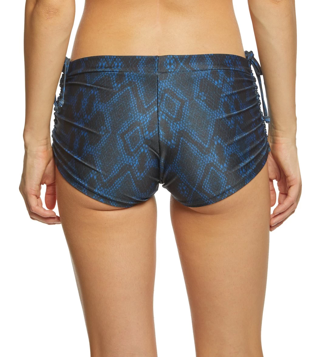 Onzie Side String Yoga Shorts Navy Python - Image 2