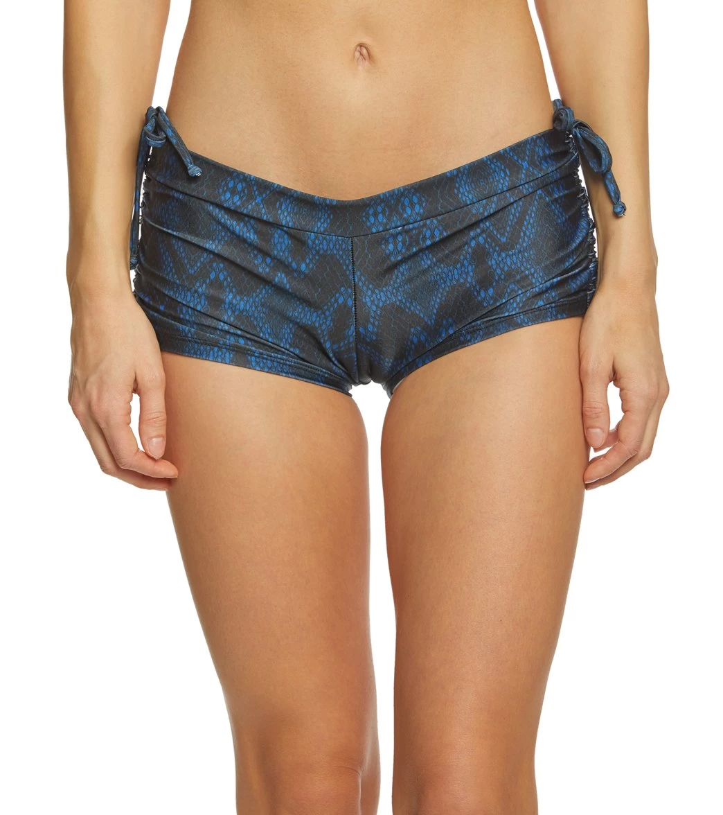 Onzie Side String Yoga Shorts Navy Python - Image 5