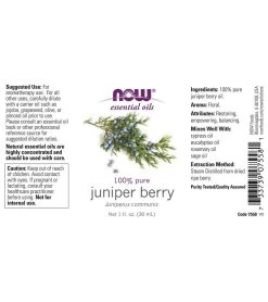 NOW 100% Pure Juniper Berry Oil 1 Oz