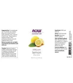 NOW 100% Pure Lemon Oil 4 Oz