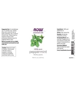 NOW 100% Pure Peppermint Oil 4 Oz