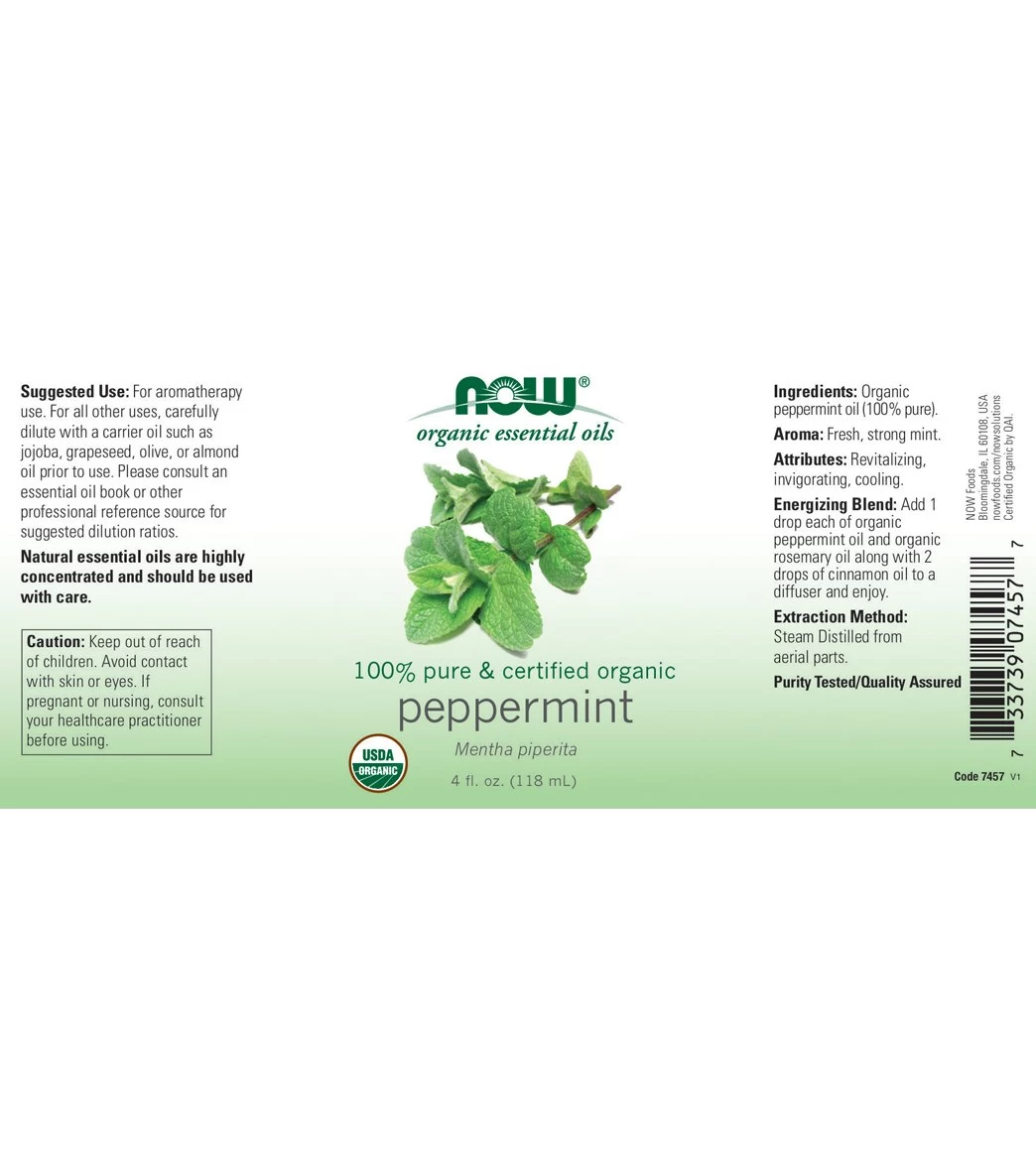 NOW Organic Peppermint Oil 4 Oz