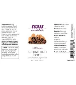 NOW 100% Pure Cinnamon Bark Oil 1oz