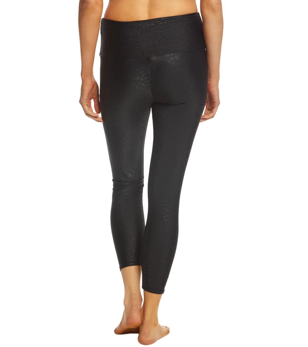 Onzie High Waisted Basic 7/8 Yoga Leggings Black Pandora - Image 2
