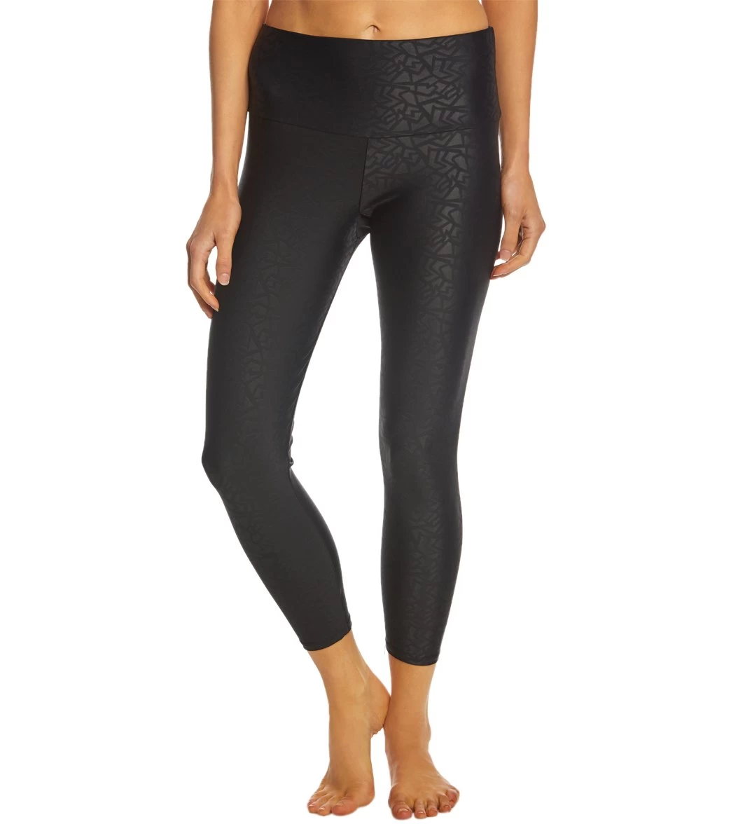 Onzie High Waisted Basic 7/8 Yoga Leggings Black Pandora - Image 5