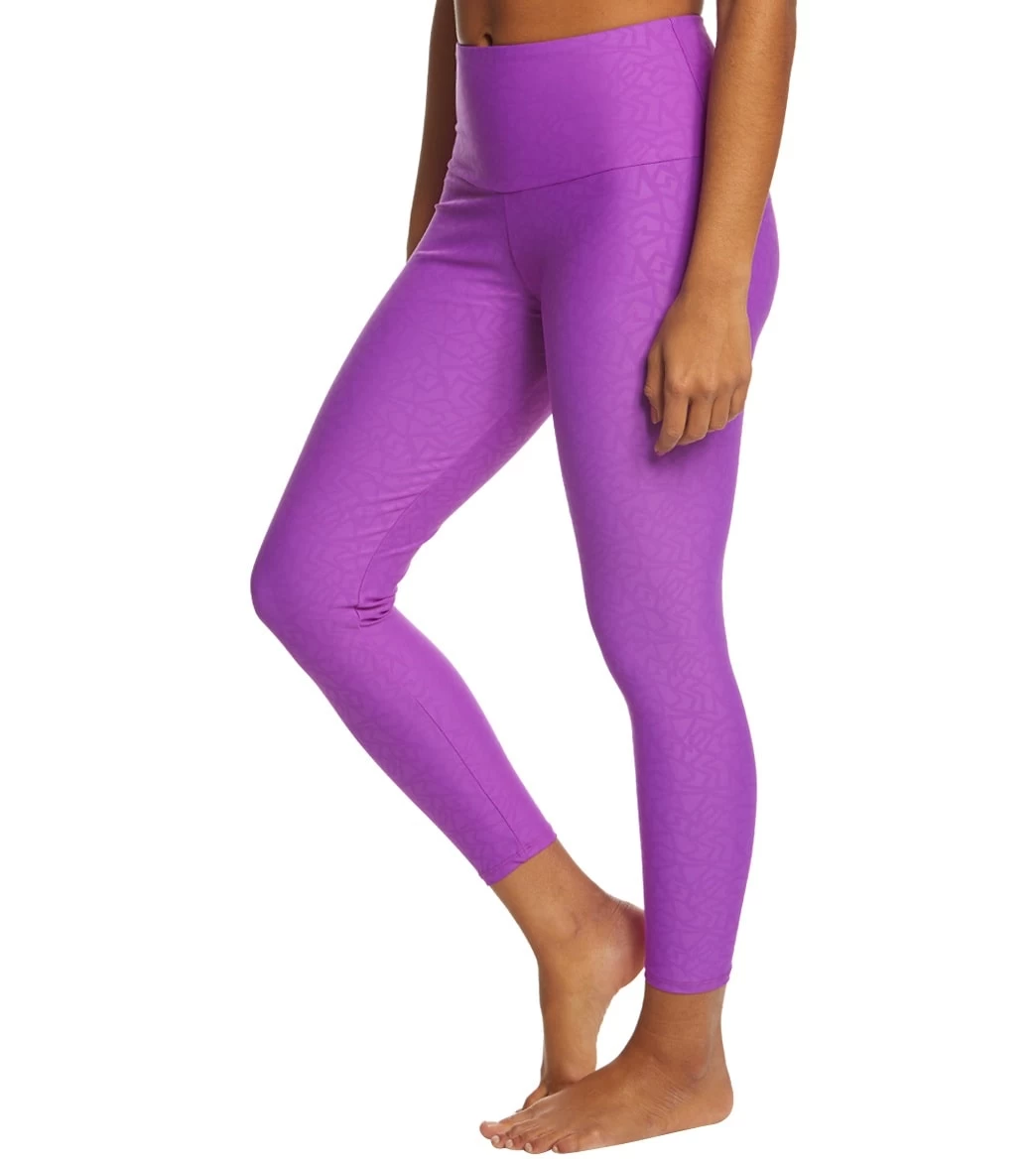 Onzie High Waisted Basic 7/8 Yoga Leggings Electric Purple Pandora