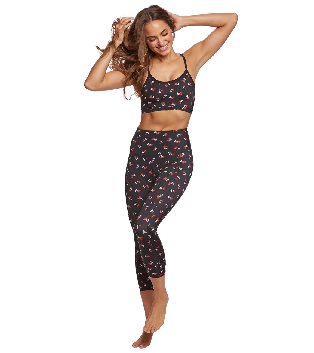 Beyond Yoga Kate Spade Cinched Bow Yoga Sports Bra Tri-Color Cherries - Image 3