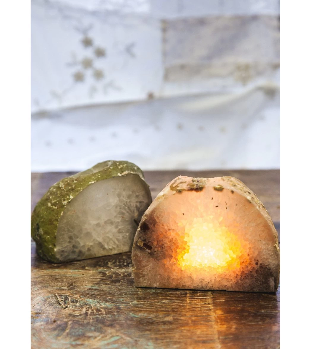 SoulMakes Agate Geode Candle Holder Natural
