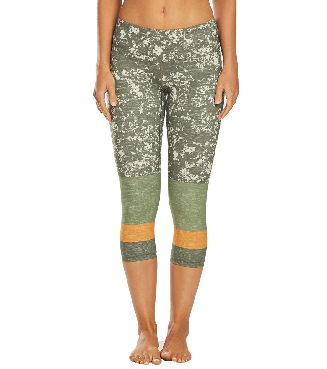 PrAna Pillar Printed Yoga Capris Slate Canopy - Image 5