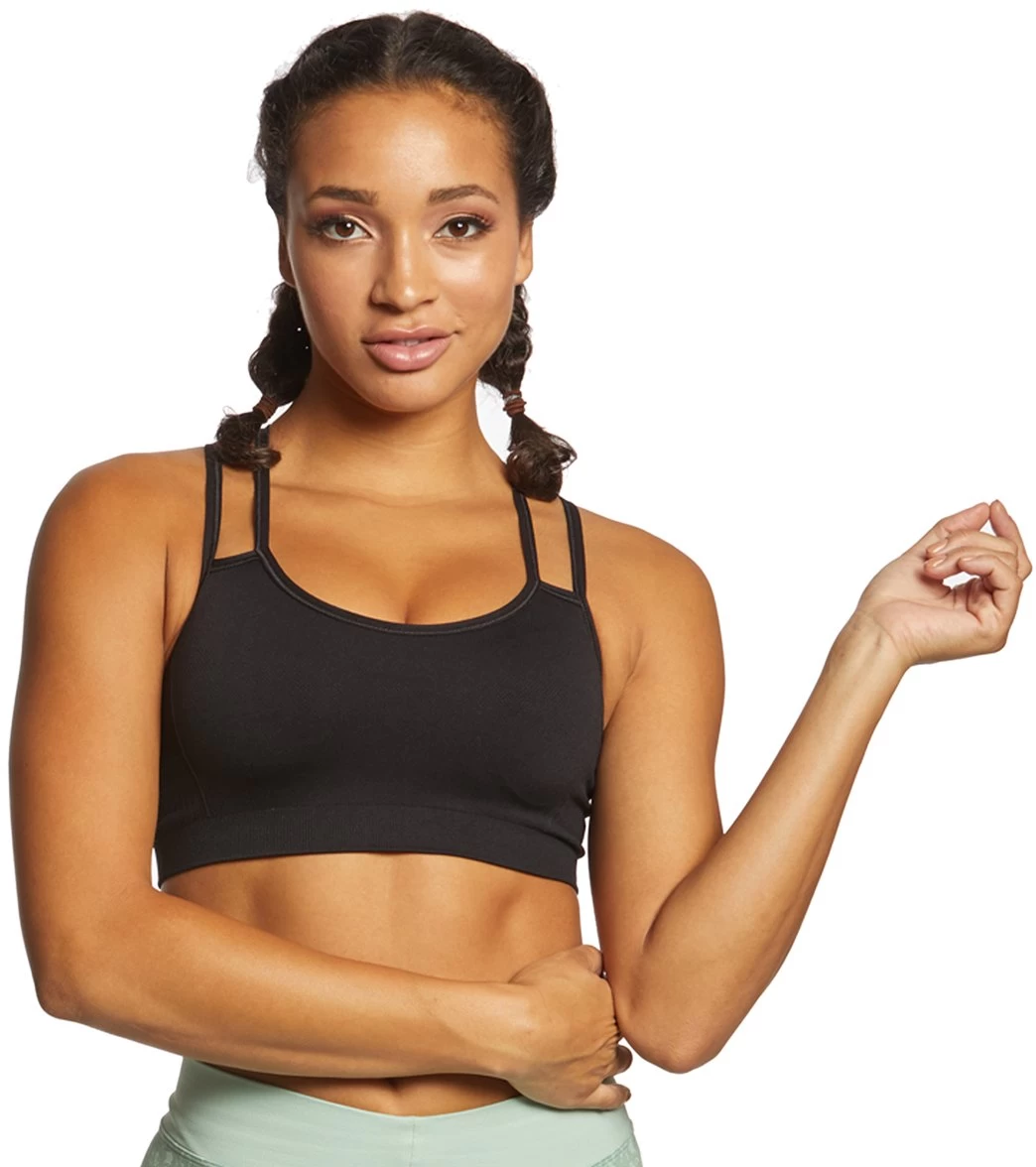NUX Meditate Seamless Yoga Sports Bra Black