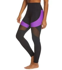 Onzie High Waisted Royal Yoga Leggings Electric Purple Combo