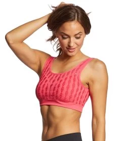 Betsey Johnson Performance Slit Mesh Seamless Bra Watermelon