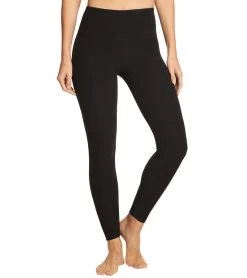 Beyond Yoga Across The Strap High Waisted 7/8 Yoga Leggings Darkest Night