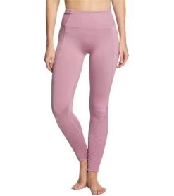 Free People Movement Time Is Now Smocked Leggings With Pockets Mulberry