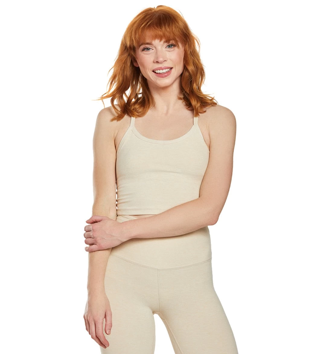 Beyond Yoga Spacedye Slim Racerback Cropped Tank Sandstone Almond