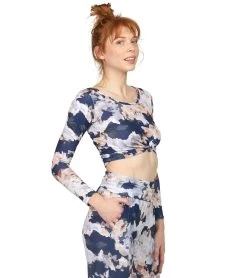 Onzie Long Sleeve Knot Crop Nomad Blossom