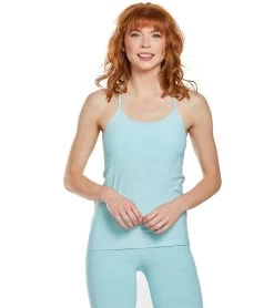 Beyond Yoga Lightweight Keyhole To Success Yoga Tank Top Island Topaz White