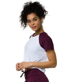 Onzie Baseball Crop Top Burgundy