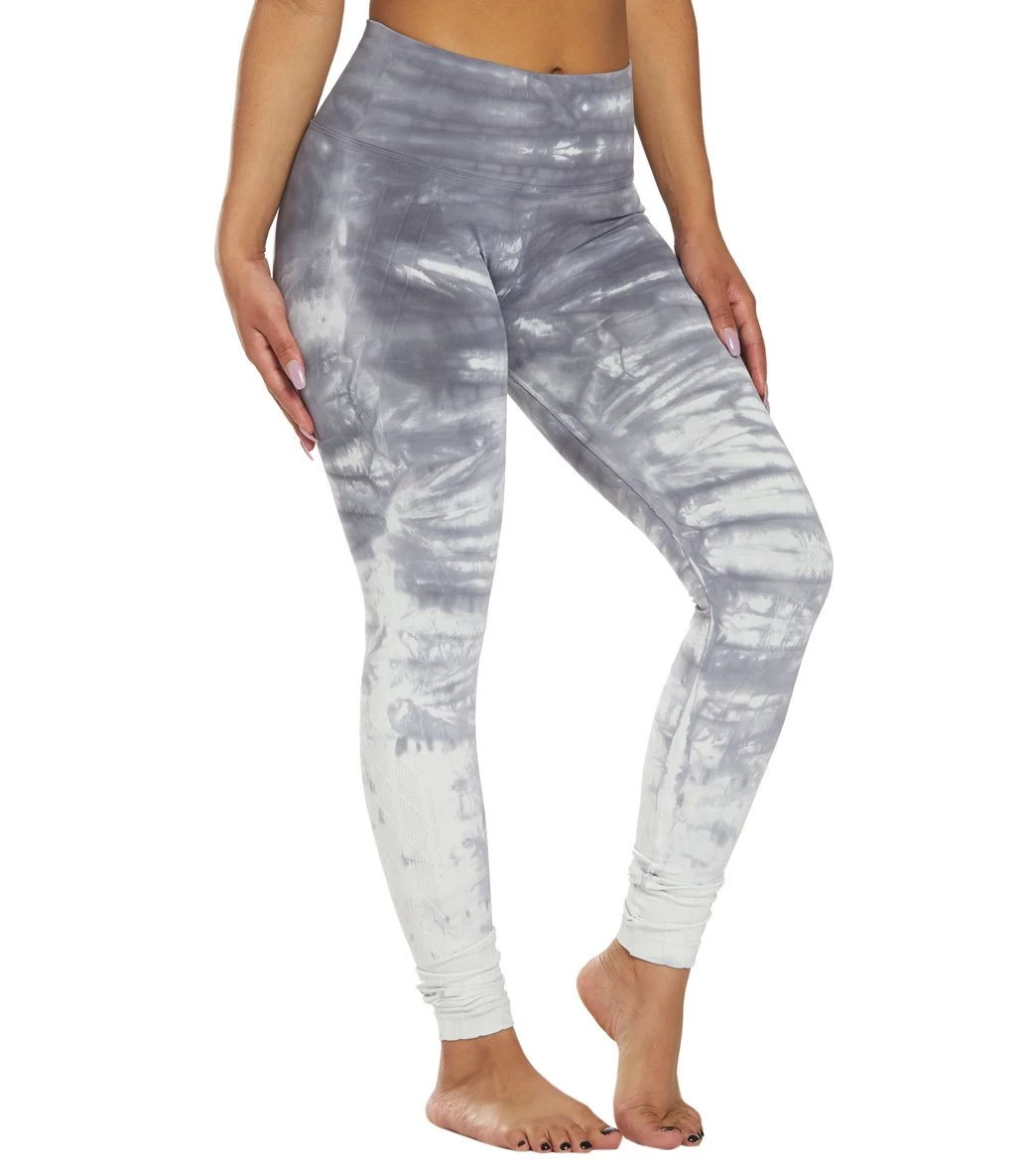 NUX Mesa Hand Dyed Seamless Yoga Leggings Slate Waterfall