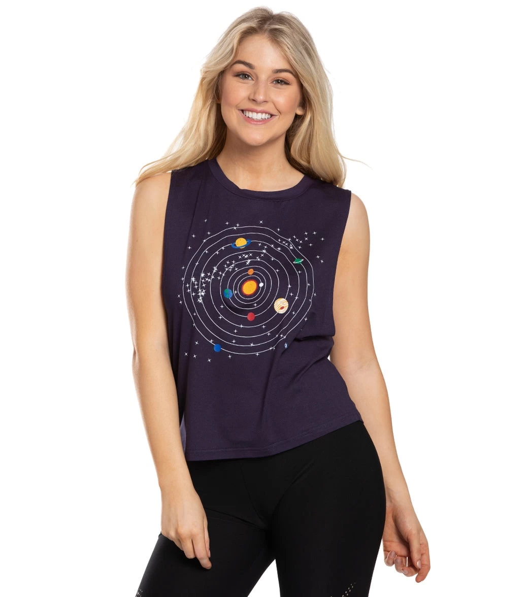 Everyday Yoga Planetarium Workout Muscle Tank Navy - Image 5