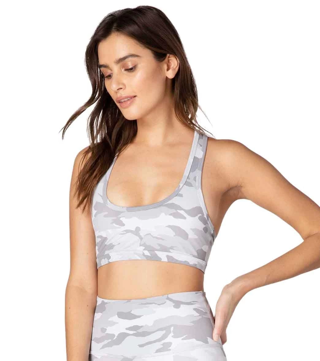 Beyond Yoga Olympus Work It Out Yoga Sports Bra Gray Camo