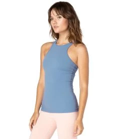 Beyond Yoga Supplex Under Lock And Keyhole Yoga Tank Top Serene Blue