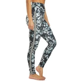 Marika Joanne Track Yoga Leggings Black Chopped Floral