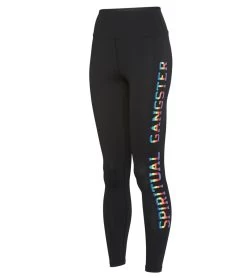 Spiritual Gangster SGV Rainbow Essential High Waisted Yoga Leggings Black