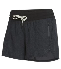 Vuori Clementine 4" Yoga Shorts Charcoal Twill Texture