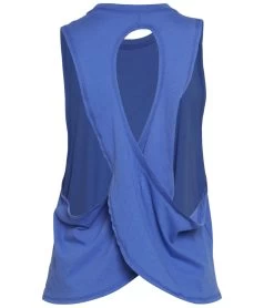 Spiritual Gangster Namaste Surplice Back Swing Yoga Tank Bluebell