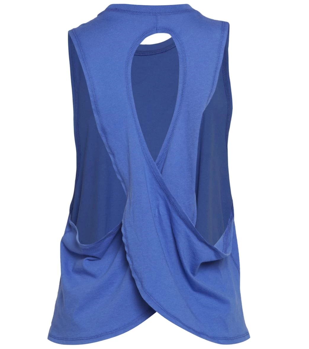 Spiritual Gangster Namaste Surplice Back Swing Yoga Tank Bluebell