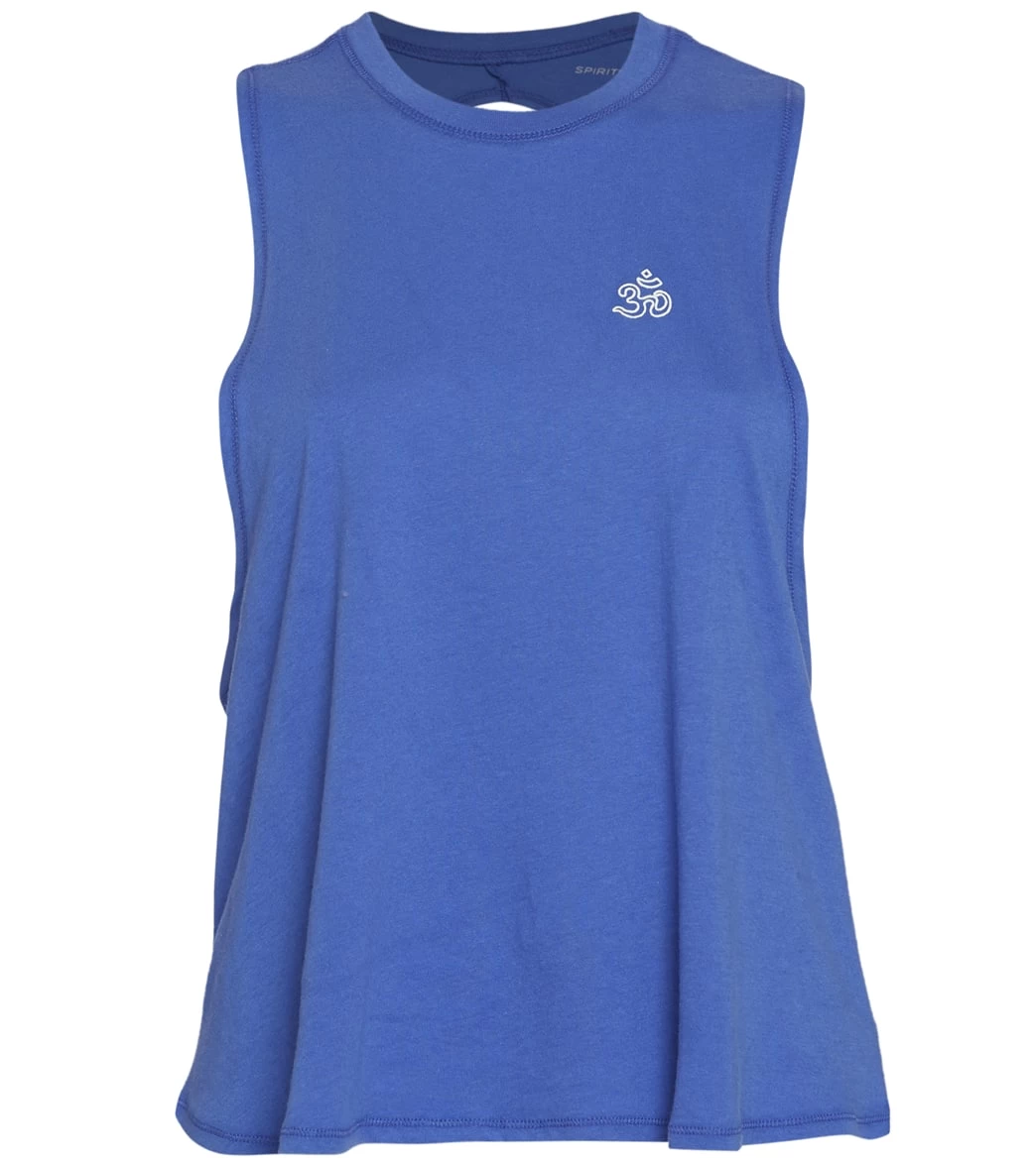 Spiritual Gangster Namaste Surplice Back Swing Yoga Tank Bluebell - Image 2