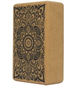 Yoga Design Lab Mandala Cork Yoga Block 3 Inch Mandala Black