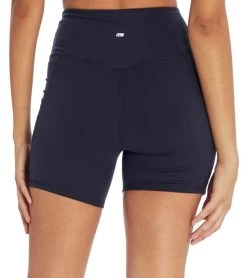 Marika Linnette High Waisted Tummy Control Yoga Shorts Midnight Blue