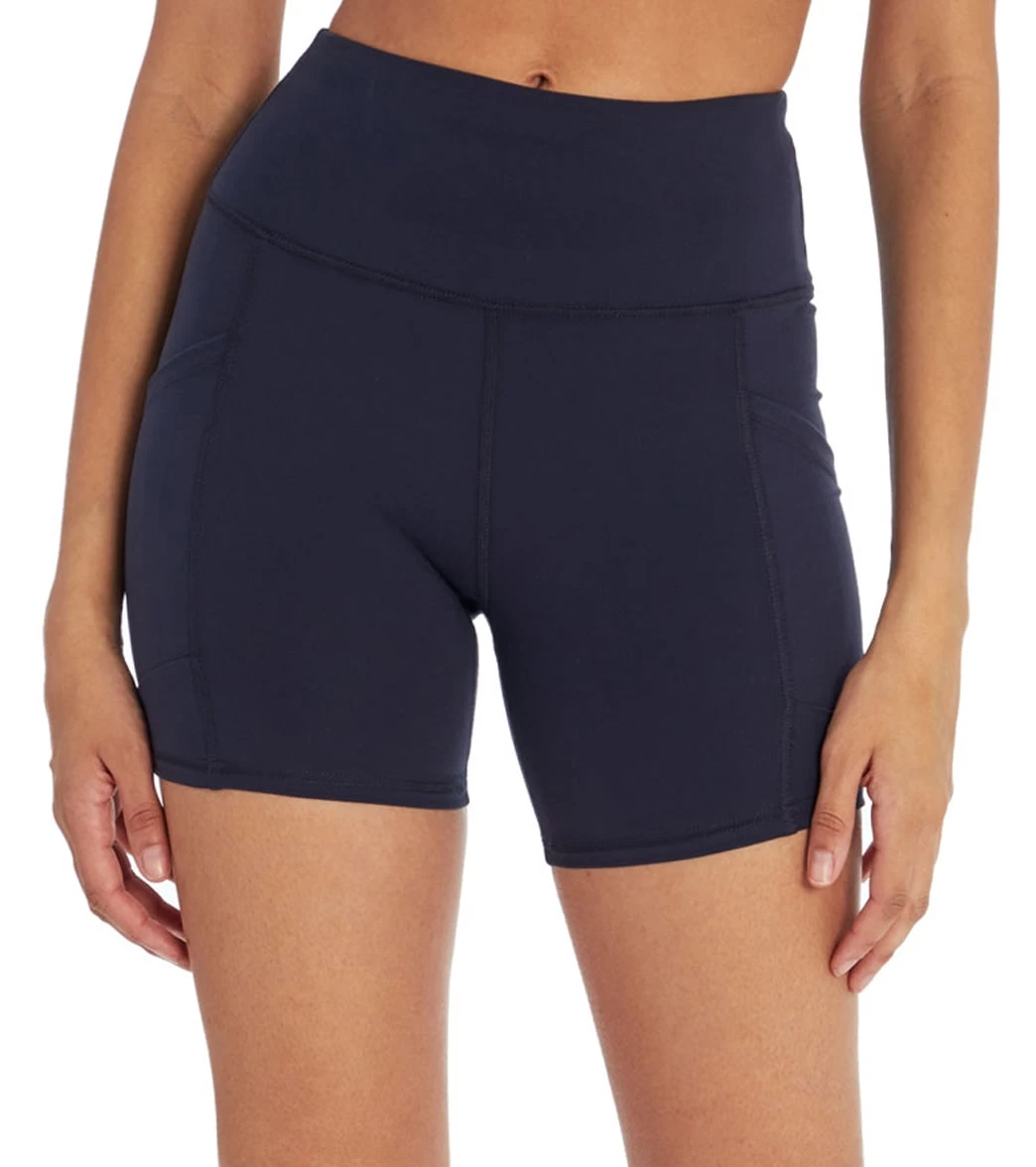 Marika Linnette High Waisted Tummy Control Yoga Shorts Midnight Blue - Image 2