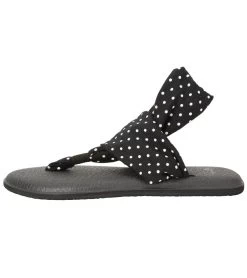 Sanuk Yoga Sling 2 Prints Sandal Black/White Dots