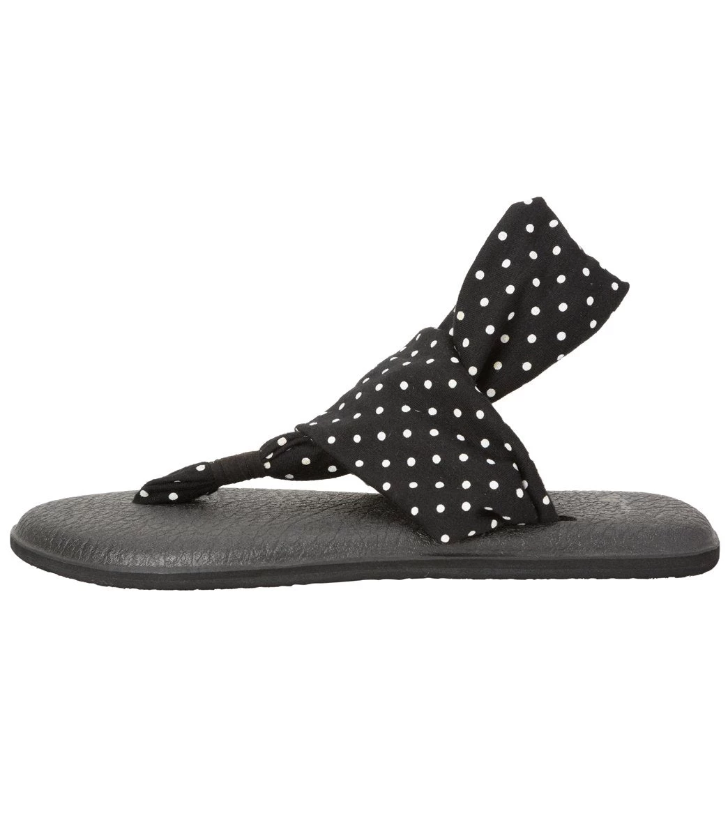 Sanuk Yoga Sling 2 Prints Sandal Black/White Dots
