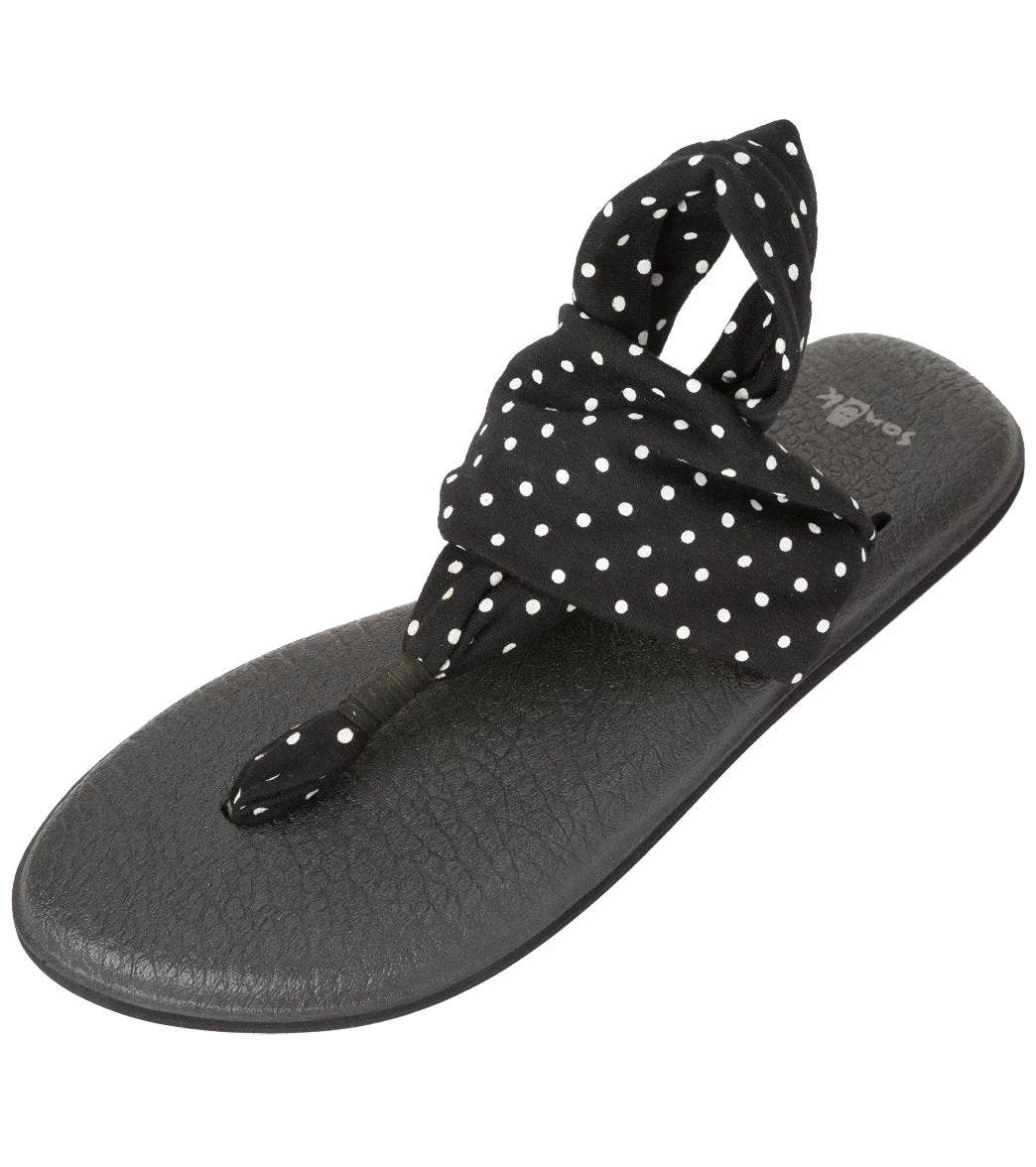 Sanuk Yoga Sling 2 Prints Sandal Black/White Dots - Image 4